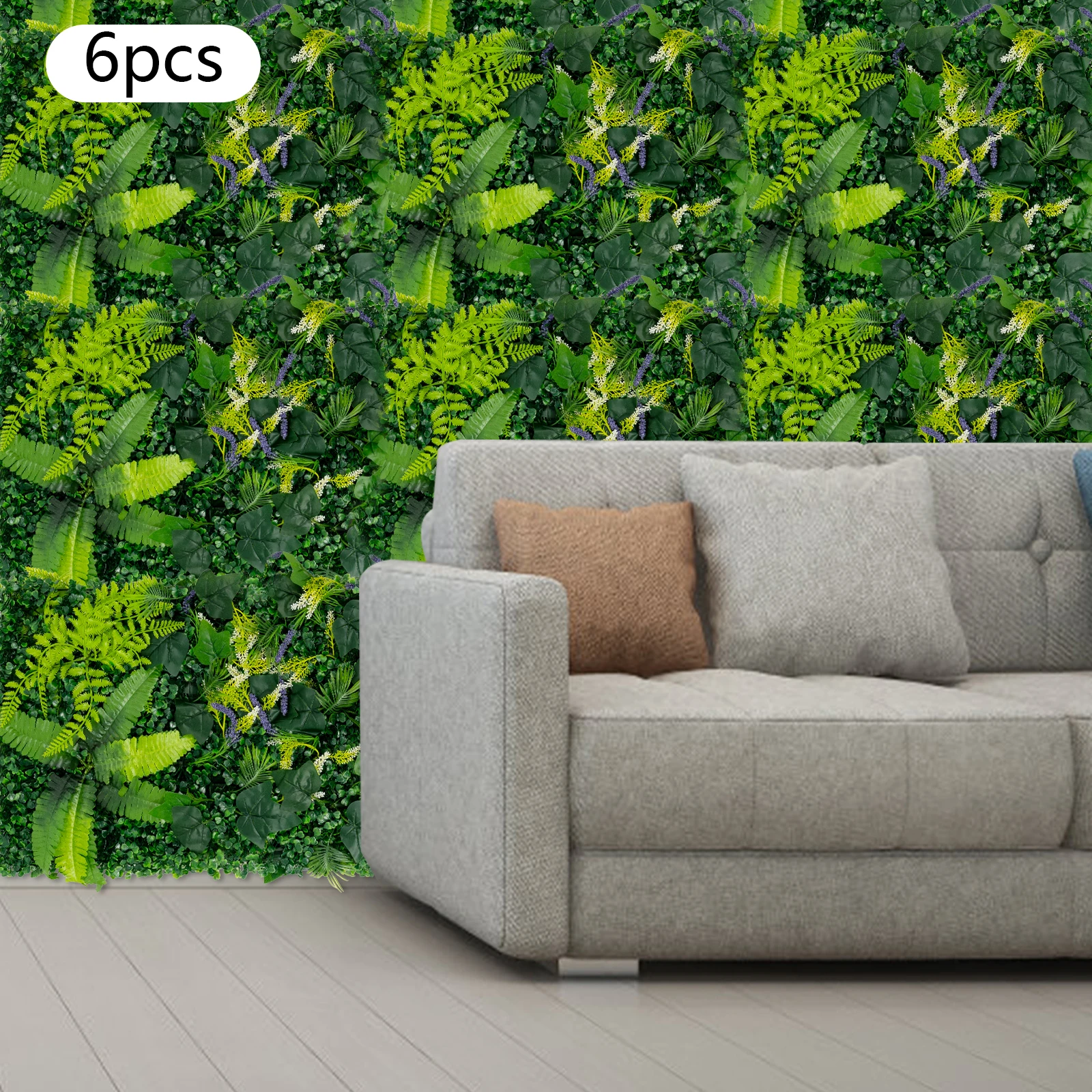 

6* Artificial Greenery Walls Wall-Mounted Saving-cost Sturdy Durable for Indoor & Outdoor Window Decoration Plastic Green
