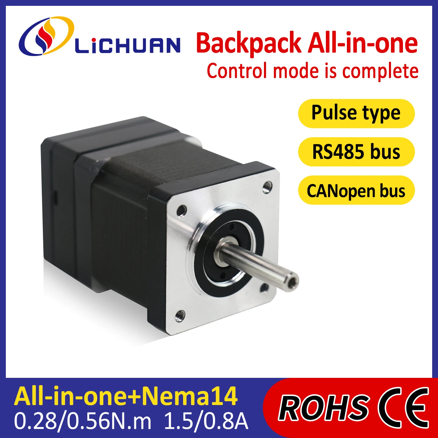 lichuan-pulse-rs485-dc20~30v-08-15a-1000ppr-028-056nm-2相-nema14-オープンループ-クローズドループ統合ステッピングモータードライバー