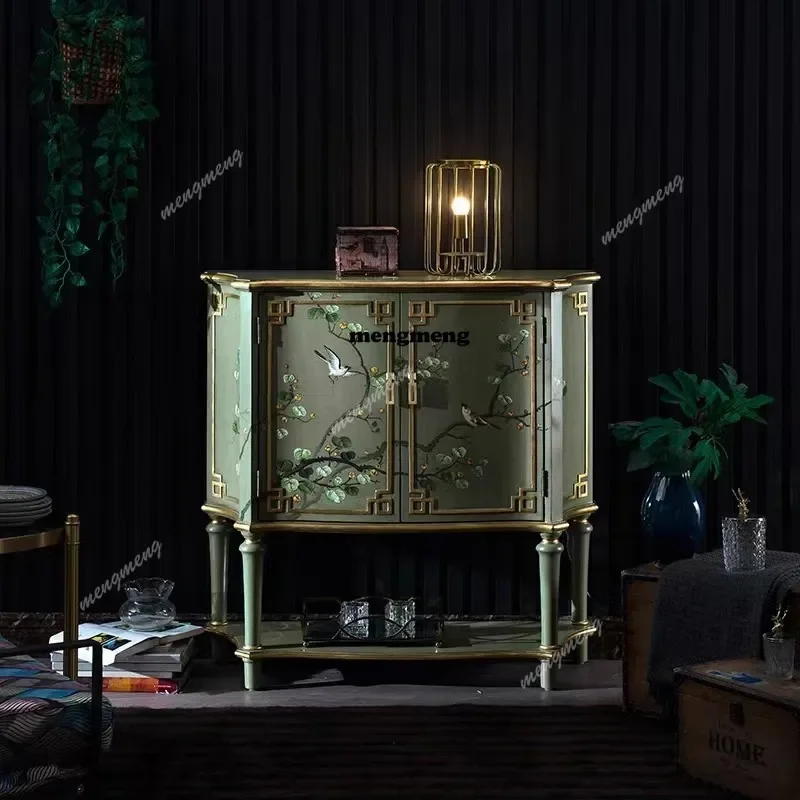 

American retro living room cabinets Mid-century decoration elegant locker cabinet storage wooden designer furniture minimalist