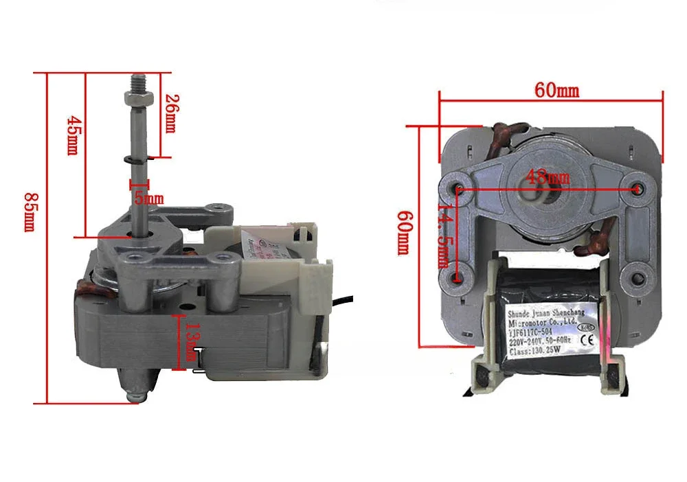 Kitchen Appliances Parts 6013 220V 60HZ 15W Shaped Pole Fan Motor For Delan Light Wave Furnace Air Fryer Microwave Oven