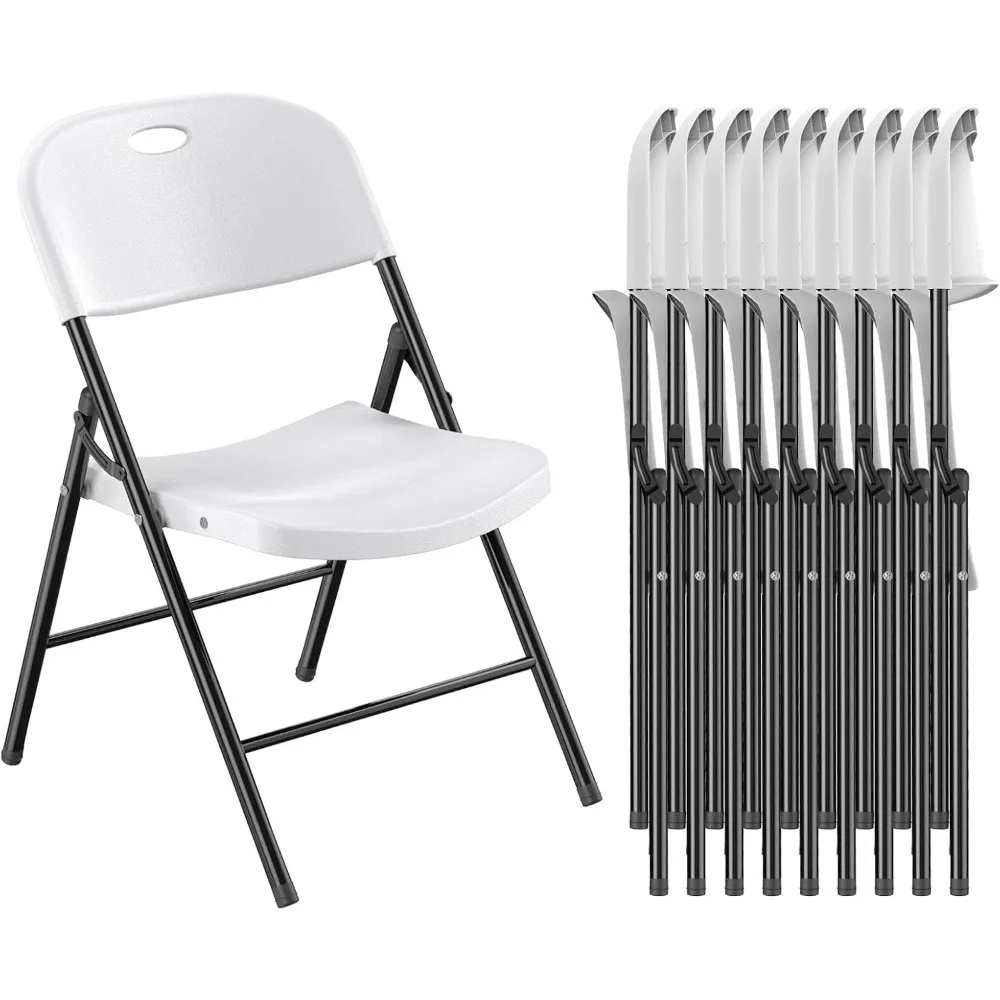 650 Weight Limit Heavy Duty Plastic Folding Chair with Reinfoced Steel Frame for Indoor and Outdoor, Wedding, Party, Restaurant