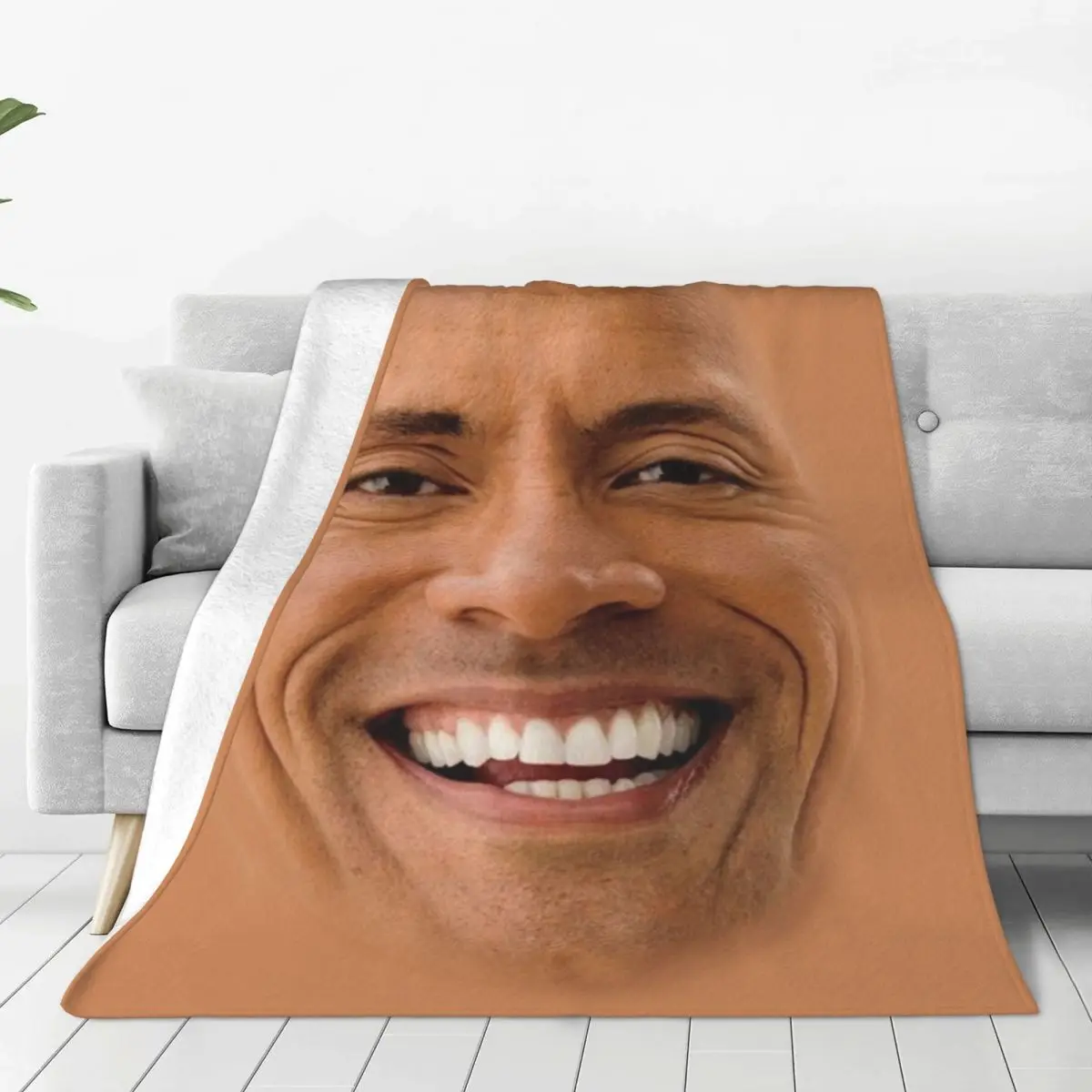 The Rock Face Blankets Flannel Summer Air Conditioning Dwayne Johnson Soft Throw Blanket for Bedding Outdoor Bedding Throws