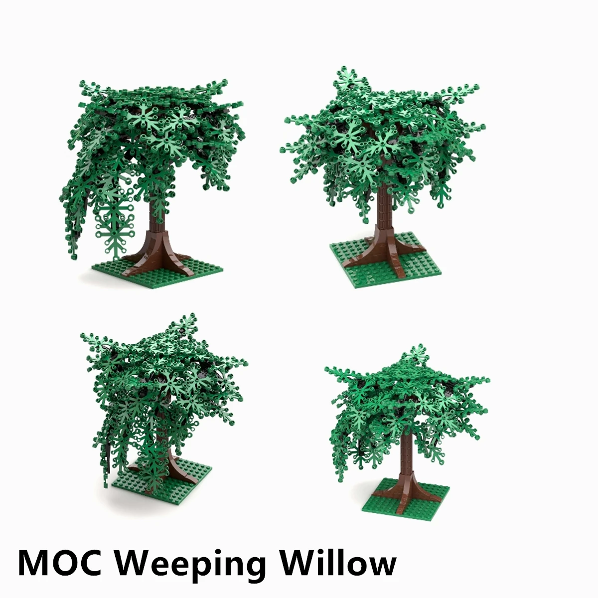 Buildings Blocks MOC Weeping Willow Scene MOC Suite Trees Flowers and Plants High-Tech DIY Part Toy MOC Set