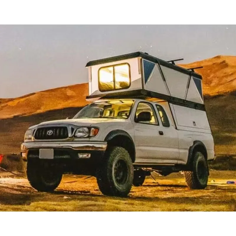 Factory Direct 2026 Off Road Lightweight Luxury Pick up RV Truck Camper Canopy for Tacoma With  Hard Wall Aluminum Pop up Roof