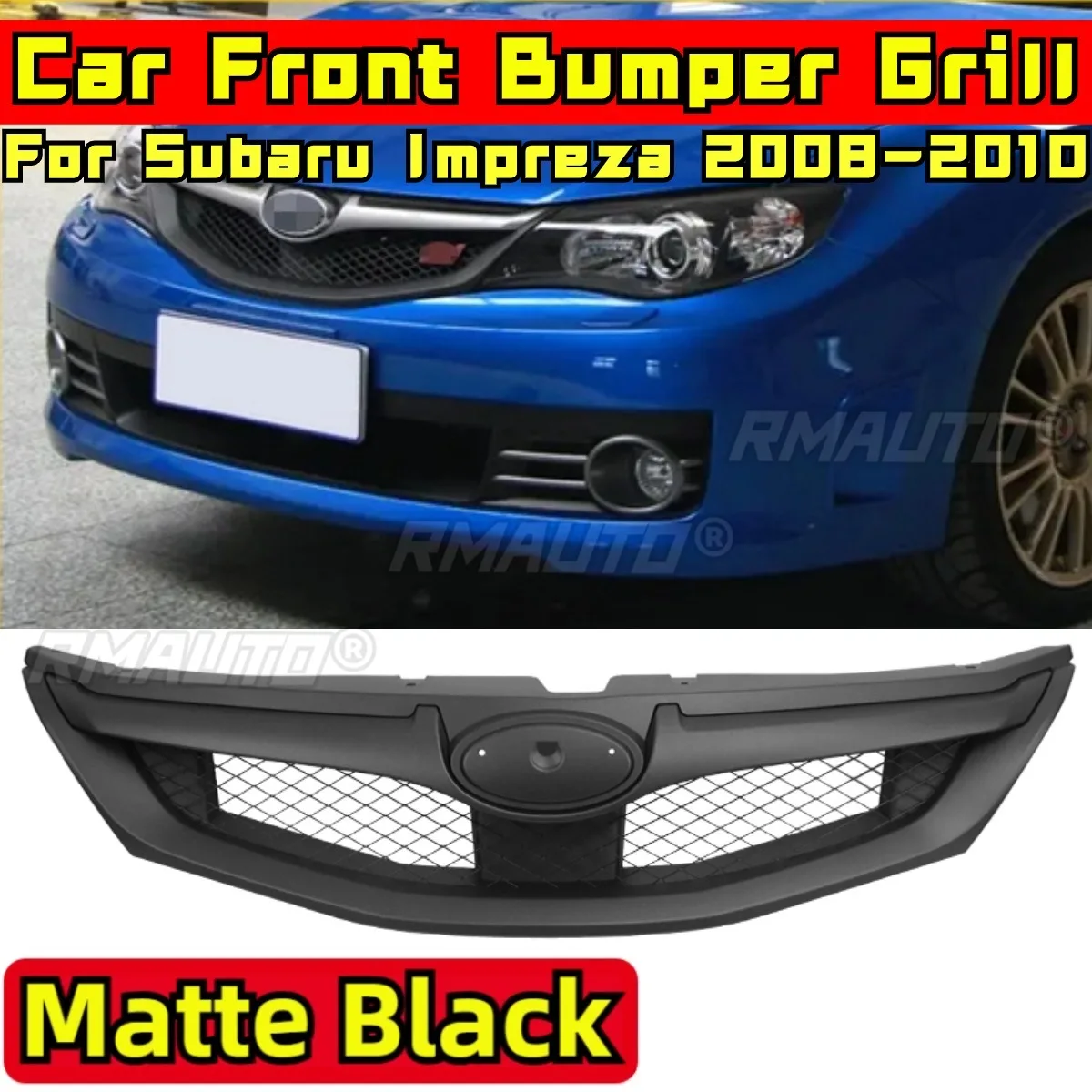 

Front Bumper Grill Compatible with Subaru Impreza 2008-2010 Body Kit Car Racing Grills Grill Grille Car Accessories