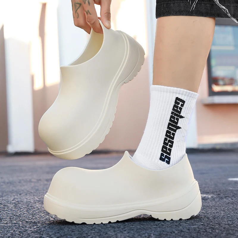 

EVA New Slip-on Chef Shoes Men and Women General Casual Big Head Shoes Lightweight Thick Soles All Wear Rain Sandals Zapatillas