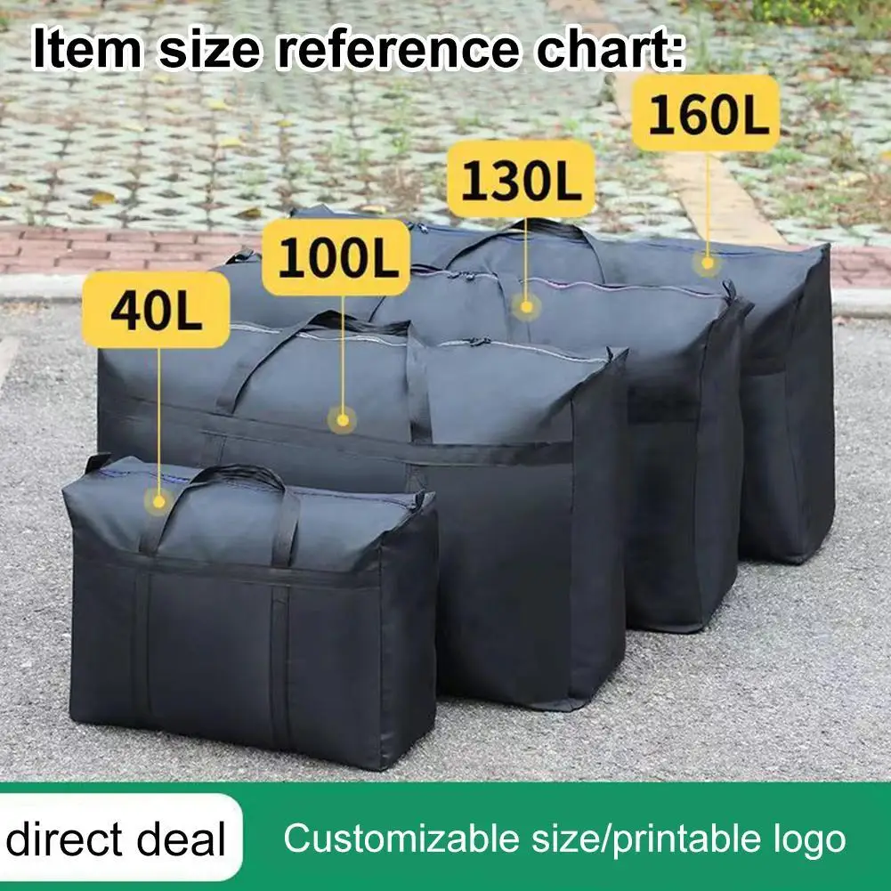 40/100/130/160L Extra Large Waterproof Moving Luggage Bags Premium-Quality Heavy Duty 600D Polyester Oxford Cloth Bags