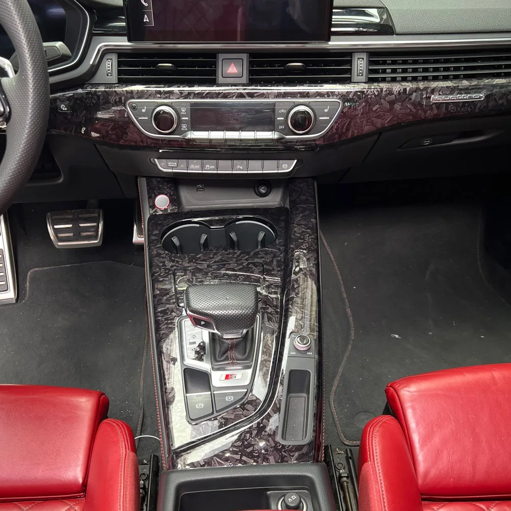 

Для Audi A4 A5 B9 2017-2022 кованый узор из углеродного волокна, внутренняя отделка, наклейки «сделай сам»