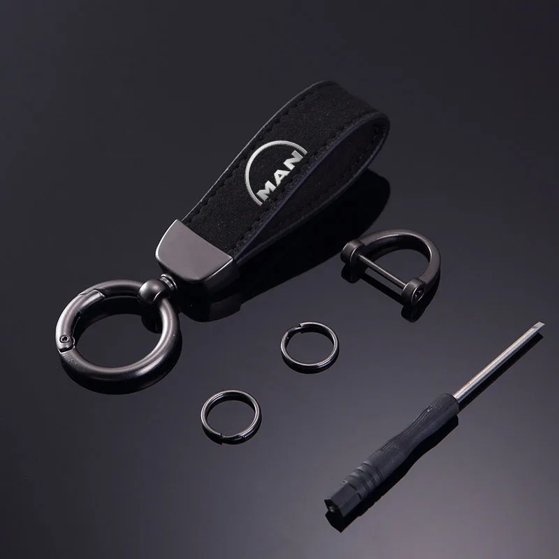 

Fashion Solid Color Flip Fur Keychain Lanyard Business Gift Key Chain For MAN TGX TGM TGA TGS TGE Accessories