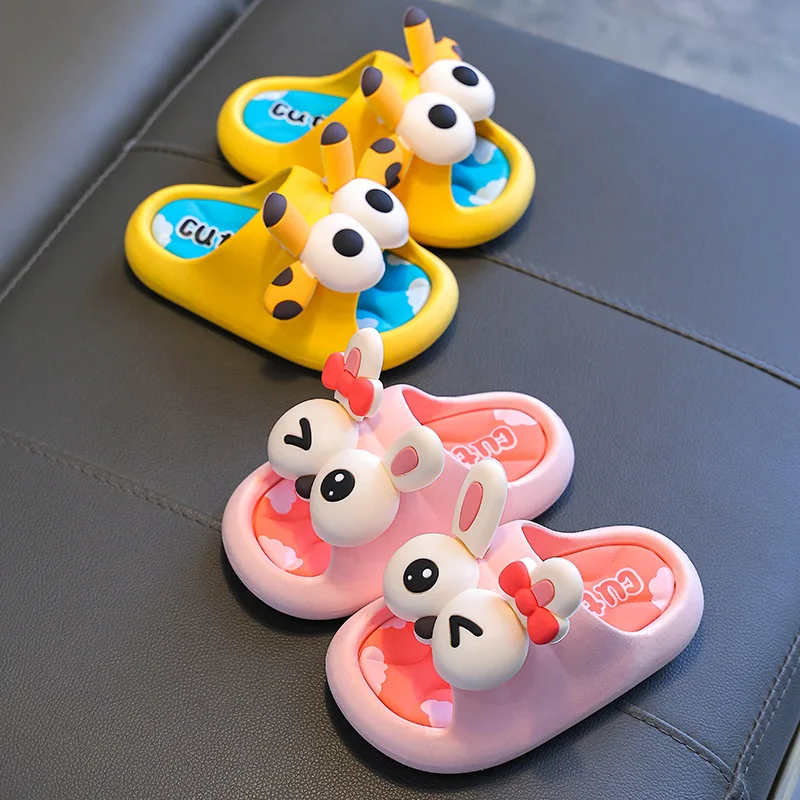 2024 New Children\'s Cartoon Animal Sandals Slippers Summer Girls Non-slip Soft Indoor Outdoor Boys Bath Baby Kids Beach Shoes