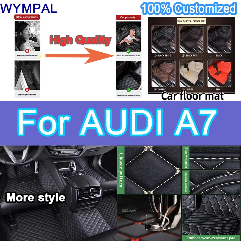 

Luxury Custom Car floor mats for AUDI A7 2012 2013 2014 2015 2016 2017 2018 Pads automobile carpet cover auto foot accessories