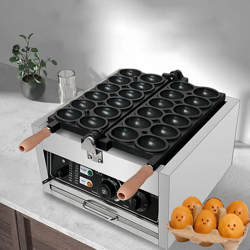 TIMCO Smile Face Egg Waffle Maker 12 قطعة ماكينة صنع الوافل الكهربائية المضحكة غير اللاصقة على شكل بيضة مستديرة