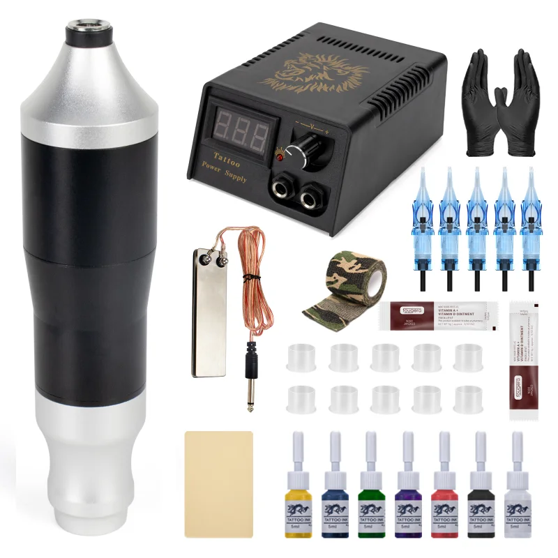 

Rotary Tattoo Machine Pen Kit Power Supply Permanent Makeup Machine Set with Tattoo Gun Ink and Needles