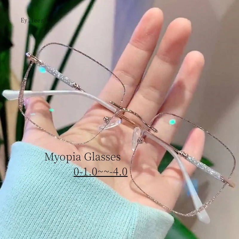 

Fashion Korean Myopia Glasses Men Women Students New Metal Anti Blue Light Finished Myopic Eyeglasses Vintage INS Eyewear
