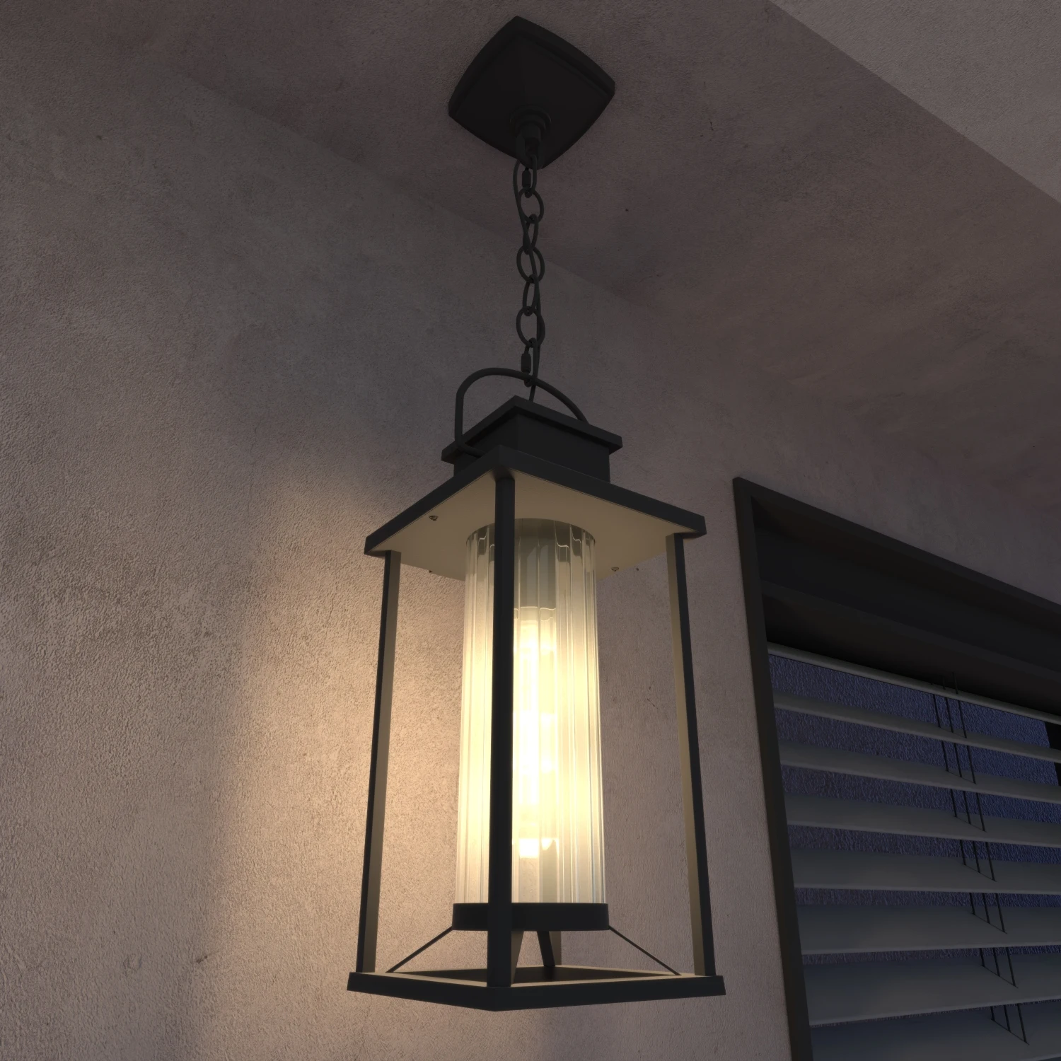 

Outdoor Pendant Lights for Porch, Black Exterior Chandelier for Gazebo, Modern Outside Hanging Lanterns Outdoor Ceiling Light Fi