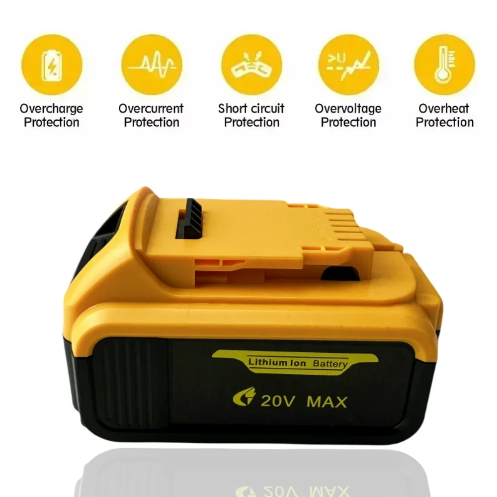 100% Compatible con Dewalt DCB200 batería de herramientas eléctricas recargables 20V 6000mAh reemplazo de batería de iones de litio DCB205 DCB206 DCB209