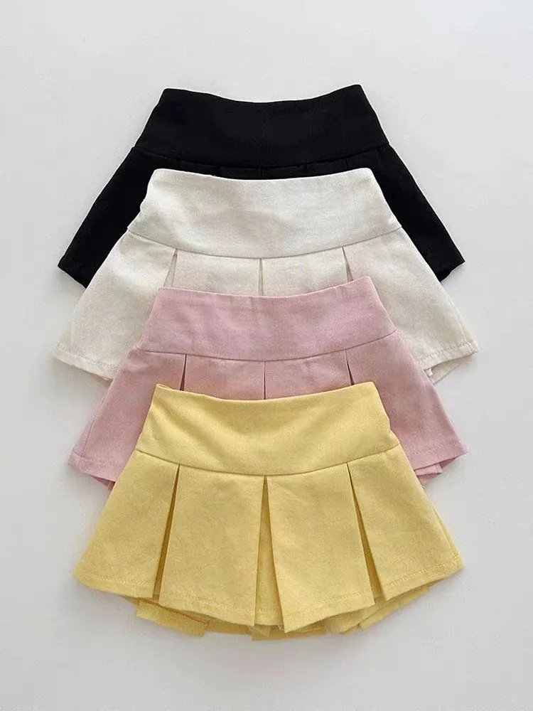 Fashion Baby Girl Pleated Skirt Children Skirt Girls High Waist Skirts Summer Kids Infant Pettiskirt Casual Baby Clothes