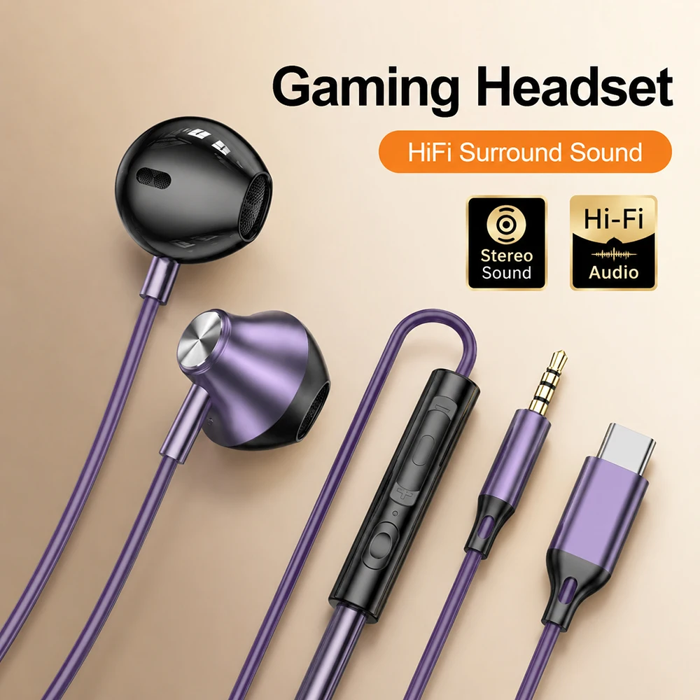 Audio Hd Music - Auriculares envolventes HiFi con sonido estéreo