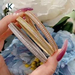 2mm Certified Full Moissanite Diamond Bangle 100% 925 Sterling Silver Plated 18K Gold Bracelet Luxury Fine Jewelry for Women