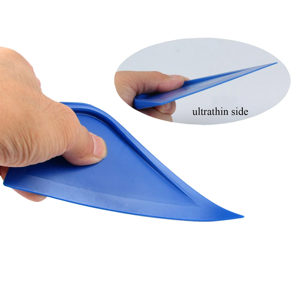 2 قطعة ركن السيارة مثلث ممسحة البلاستيك بطاقة مكشطة المساحات الضيقة التفاف منحنيات الفينيل فتحة نافذة تينت أداة #3