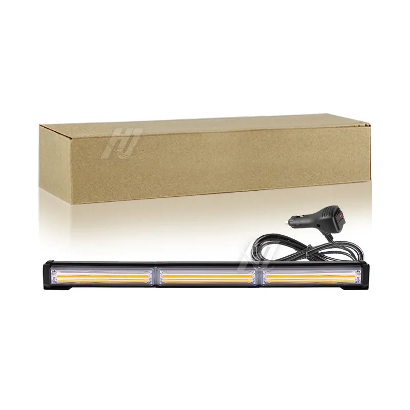 COB Triple Bar Light Super Bright 12-24V Universal Single-Sided Car Grille Light Warning Light LED Strip Stick Light