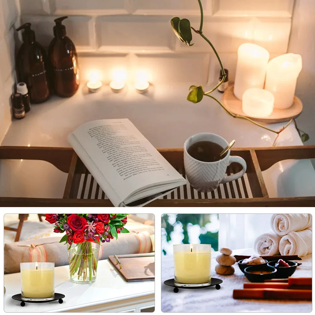 

6Pcs Iron Holder Simple Design Wedding Party Centerpiece Decorative Metal Candlestick Tray Iron Plate