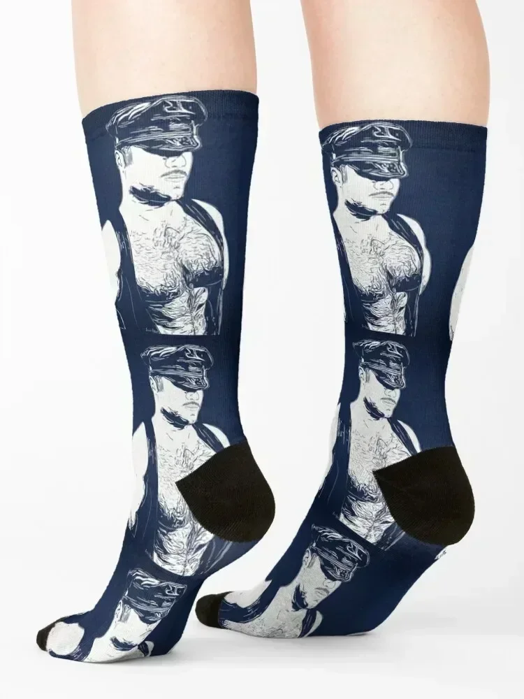Leather (Color Block) Socks kawaii compression warm winter with print Men Socks Luxury Brand Women's