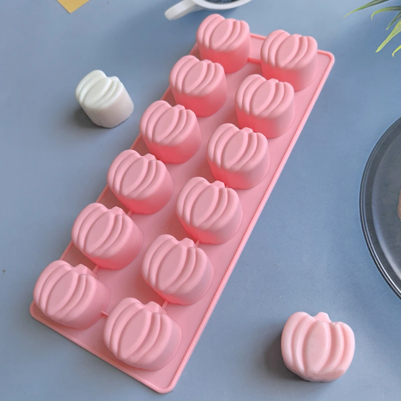 Stampo in silicone a forma di zucca a 12 cavità 1PC per cottura fai-da-te - Utensile da cucina per decorare torte, caramelle, cioccolatini e dessert