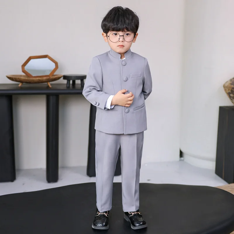 Children Zhongshan Suit Boys China May Fourth Youth Suit Kids Chinese Style Chorus Dress School Student Graduation Class Dress