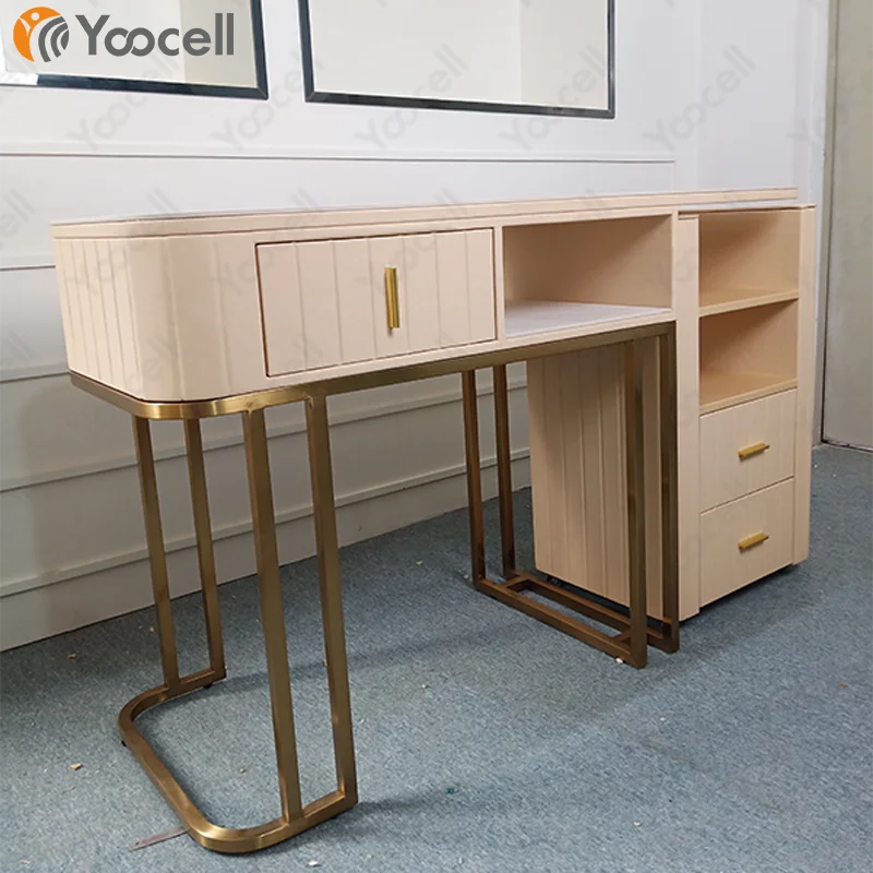 Yoocell Modern Style Beauty Salon Furniture Cream Table Haute Manicure Pedicure Tables Wholesale Professional Salon