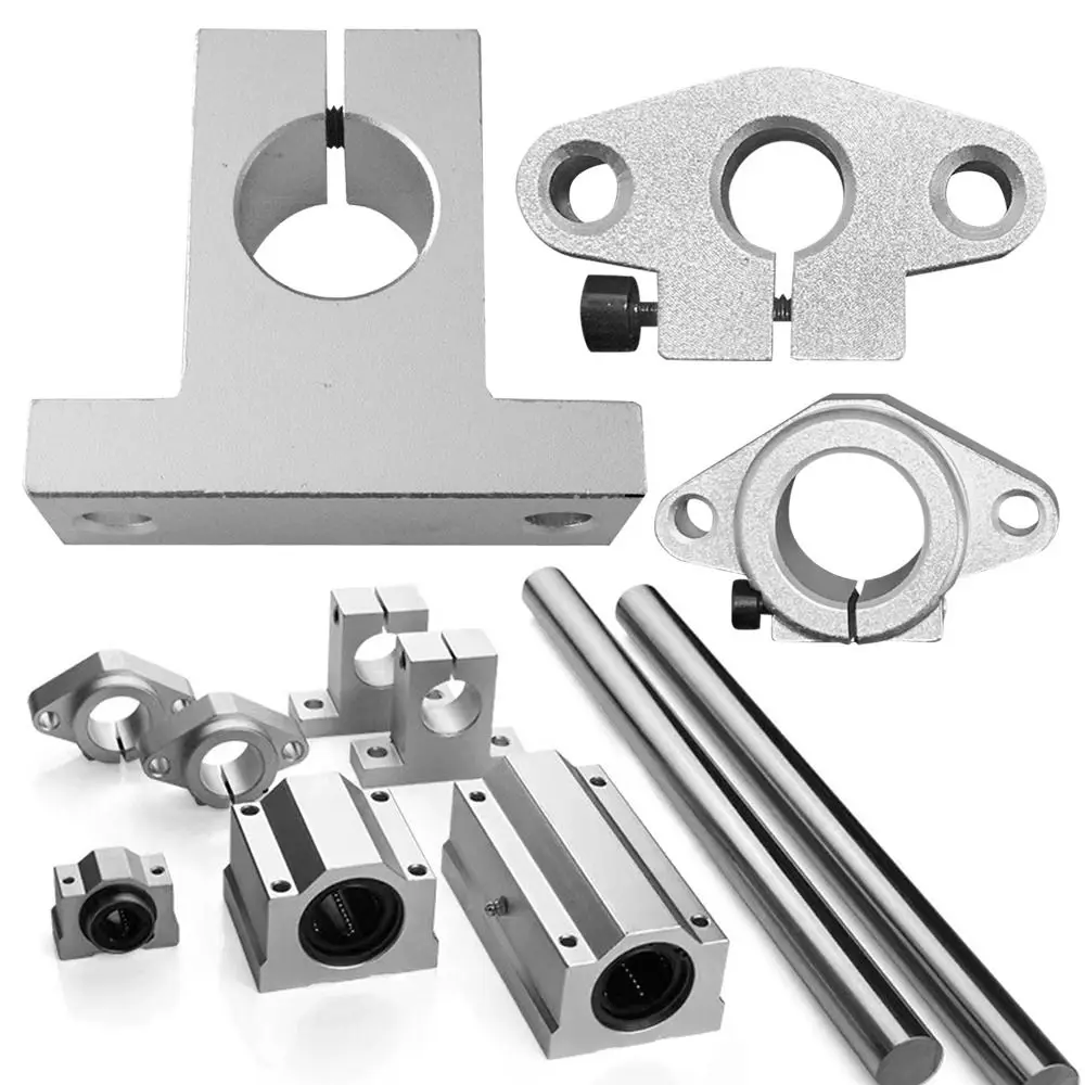 1Pc Aluminum Alloy Linear Bearing CNC Router SK8 SK10 SK12 SK16 SK20 Rail Shaft Support SHF8 SHF10 SHF12 SHF16 XYZ Table