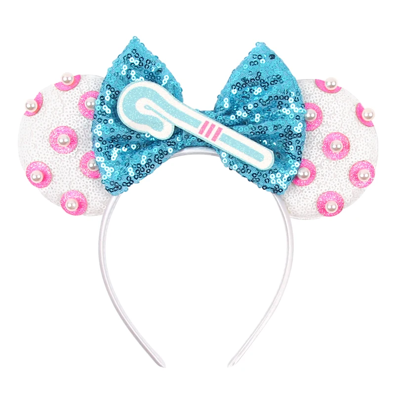 1pc Cartoon Charakter Maus Ohren Stirnband Pailletten 5 "Bogen Haarband Für Mädchen Frauen Festival Party DIY Haar zubehör – Detail 5