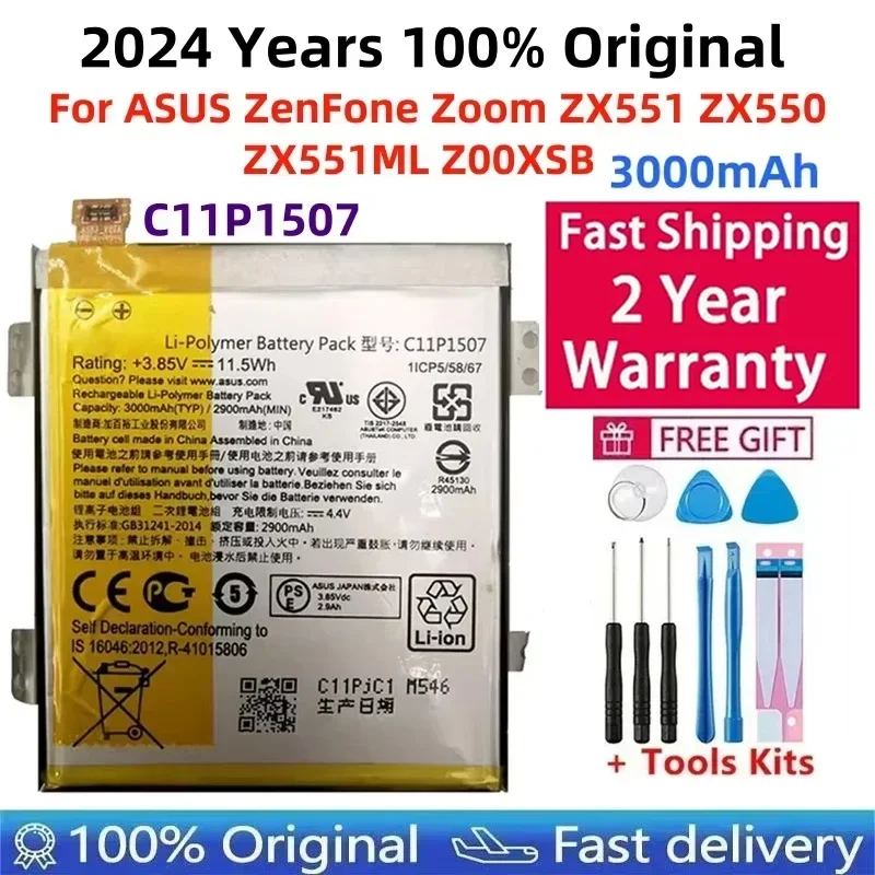 

Mobile Phone Battery C11P1507 3000mAh For Asus ZenFone, For zoom ZX551, ZX550, ZX551ml, Z00XSB