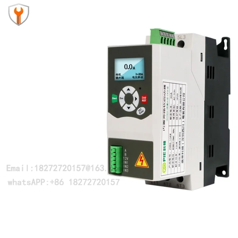 Built in bypass soft starter 18.5/22/30/37/45/55/75KW, three in and three out, no AC required