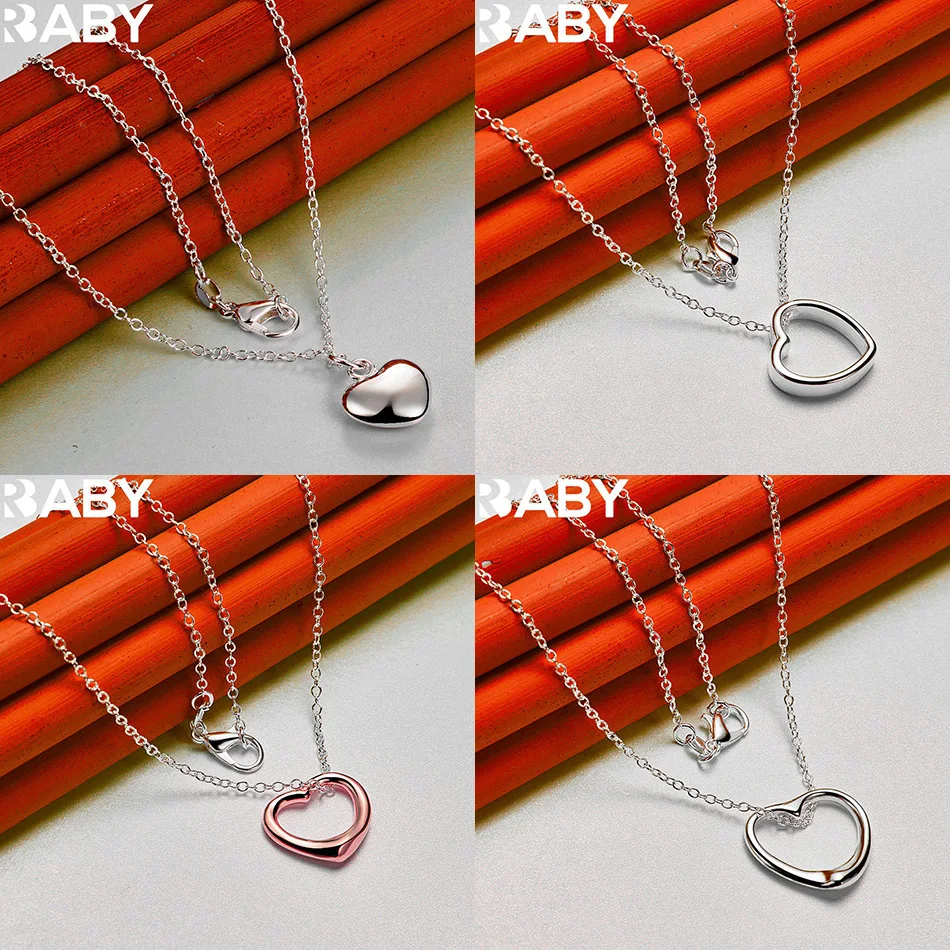 

URBABY 40-75cm 925 Sterling Silver Design Pendant Necklace For Women Men Charm Trend Birthday Gifts Fashion Party
