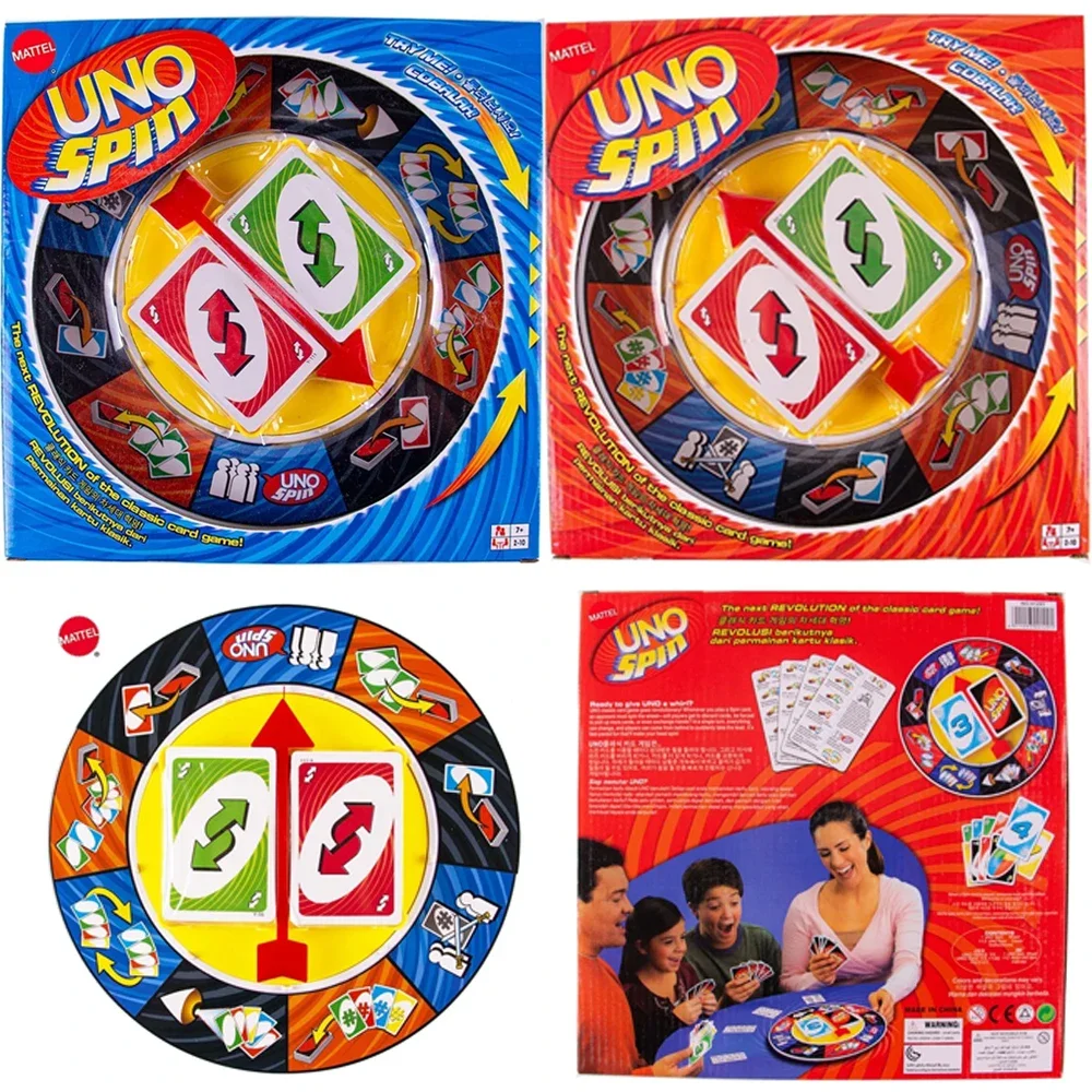 UNO Games SPIN Card Board Game Family Party Funny Entertainment Poker Playing Cards Toys for Children Birthday Gifts