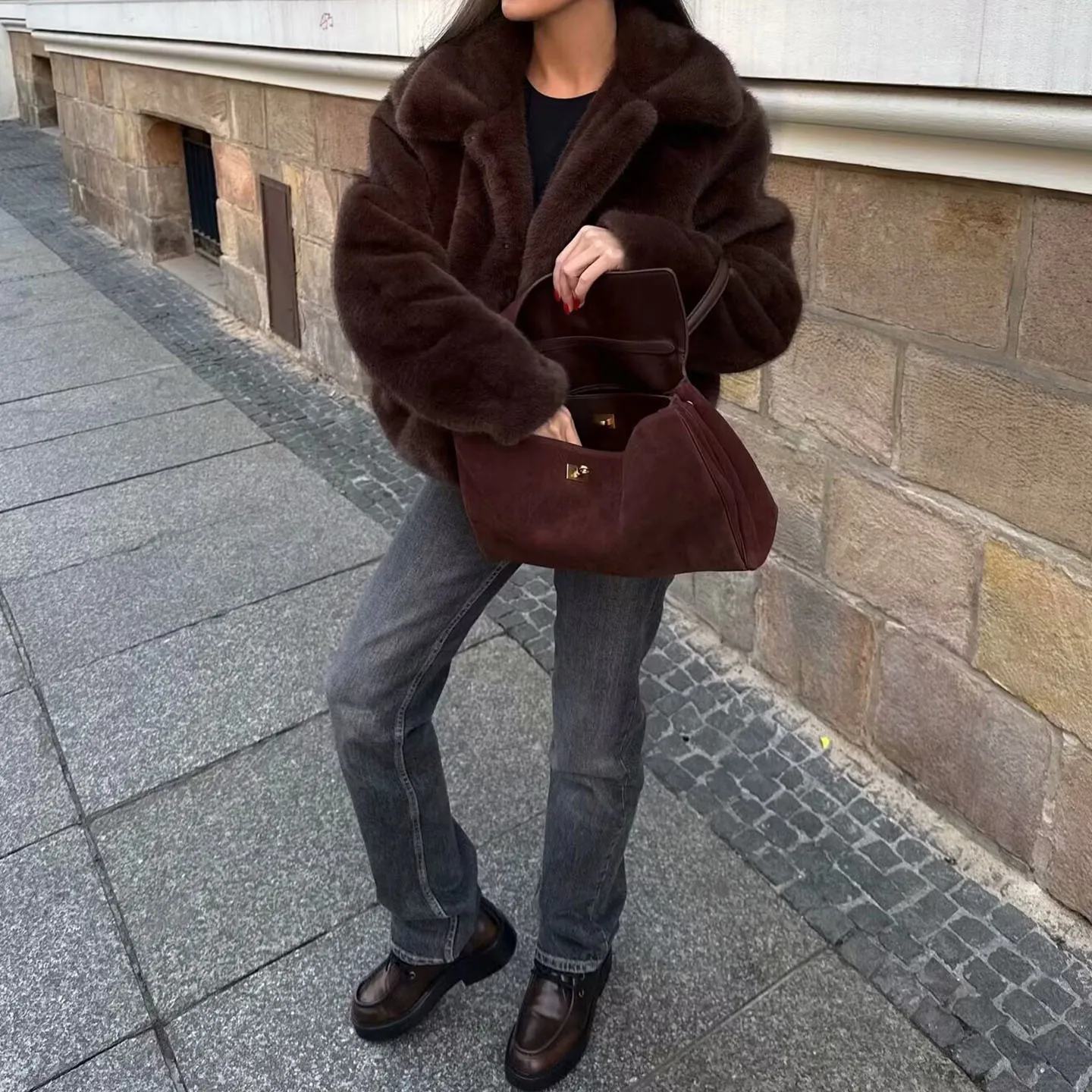 Faionable Effect Fur Artificiale Jaet Z Capispalla da donna Or Trendy All-Match Sle Lungo Chiusura con cerniera