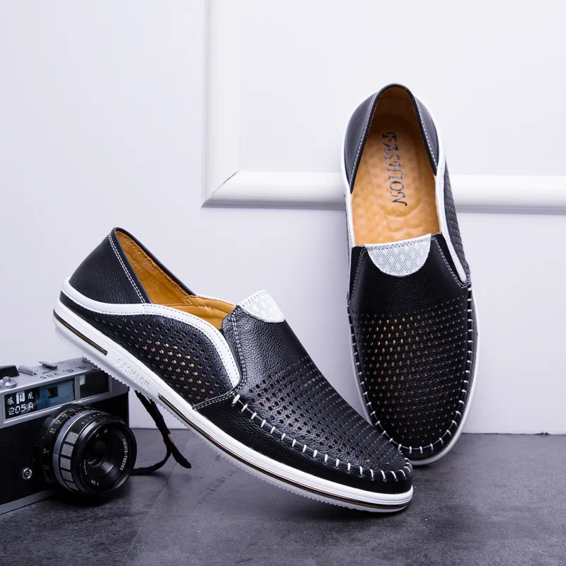 

Мужские дышащие мокасины, новые высококачественные летние повседневные лоферы с перфорацией, модные классические туфли для вождения для мужчин, Zapatos Hombre