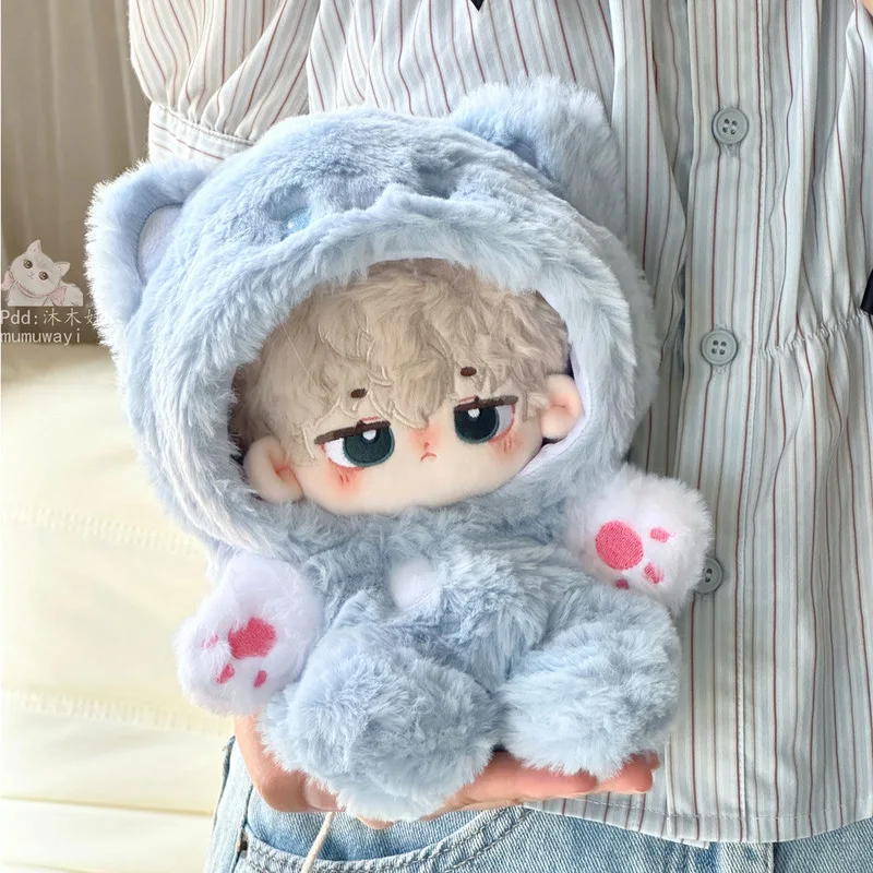 In Stock 20cm Plush Doll Clothes Cute Animal Series Rabbit Fur Hooded Jumpsuit Cute Winter Outfit for Doll Kawaii Gift Xmas Gift
