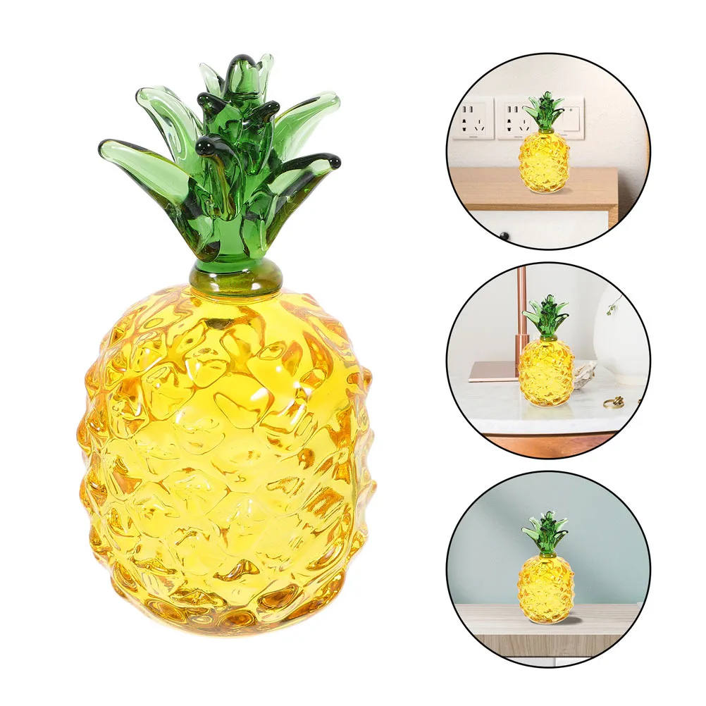 

3Pcs Crystal Pineapple Ornament Tabletop Fruit Sculpture Home Decor Gift for Mother's Day Christmas Valentine's Day Refreshing