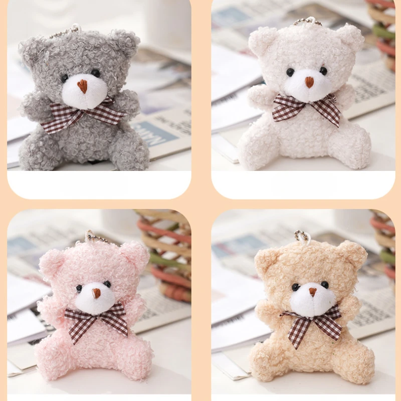 Mini Ours en Peluche Mignon et Doux pour Enfant, Décoration de Noël et de Mariage, Porte-clés, Pendentif au Beurre