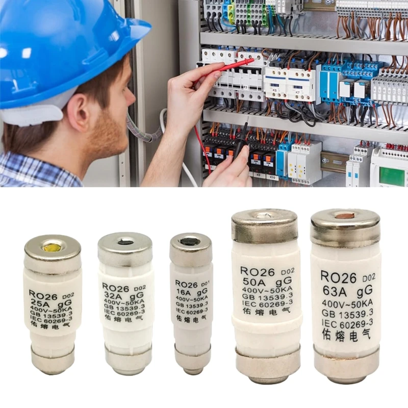 10 peças fusíveis tipo d0 inserção fusíveis neozed inserção 16a/25a/32a/63a/50a 400vac m4yd