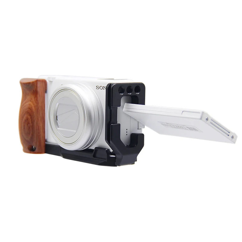 for ZV1/ZV1II /ZV1F Camera Vlog Rig L-Shape Wooden Grip with Cold Shoe for Sony ZV1/ZV1II Camera Vlogging Accessories for Arca