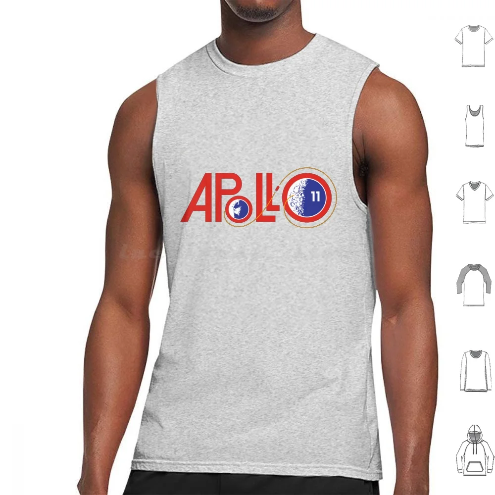 Apollo 11 Mission Logo Tank Tops Vest Sleeveless Retro Space Vintage Retro Astronaut Astronauts Nerd Geek Science Moon Rocket