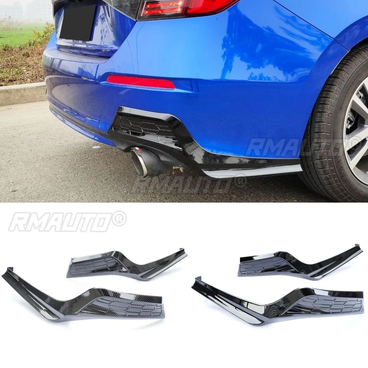 Car Rear Bumper Lip Splitter Body Kit For Honda Civic Thai Edition 11th 2022 Bumper Protector Corner Trim Car Accessories