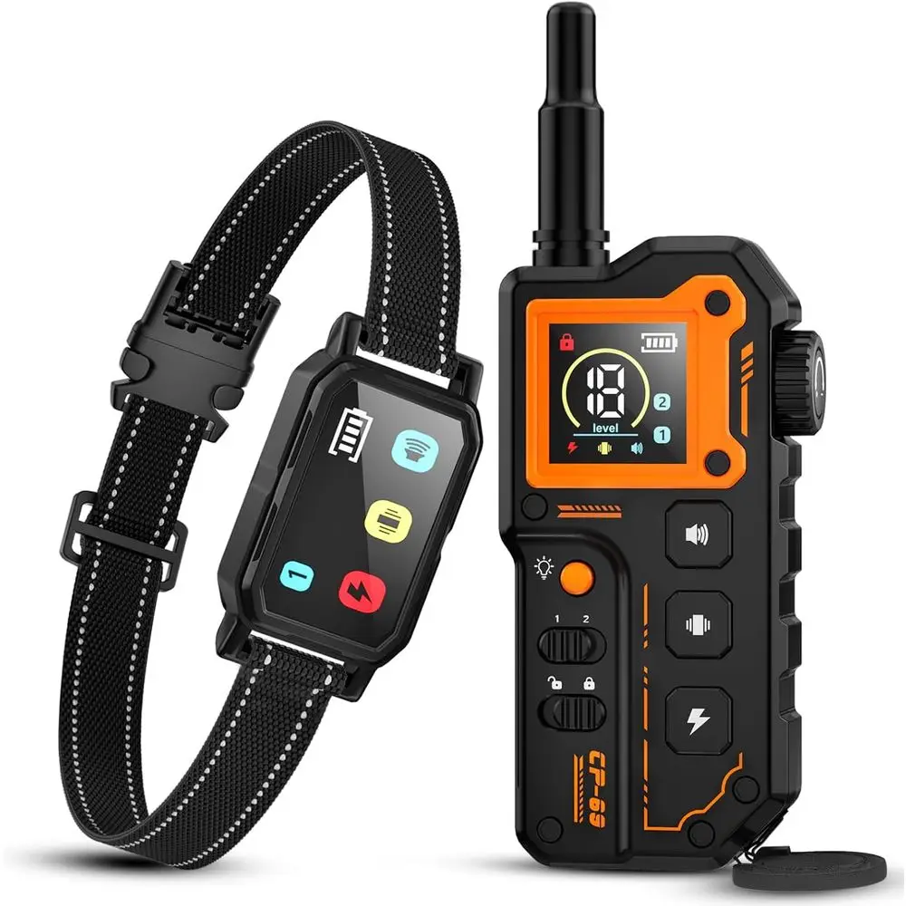 

Dog Training Collar with Remote, IPX7 Waterproof, Vibration, 3 Sizes, Keypad Lock, Flashing Light for 10-120Lbs Dogs