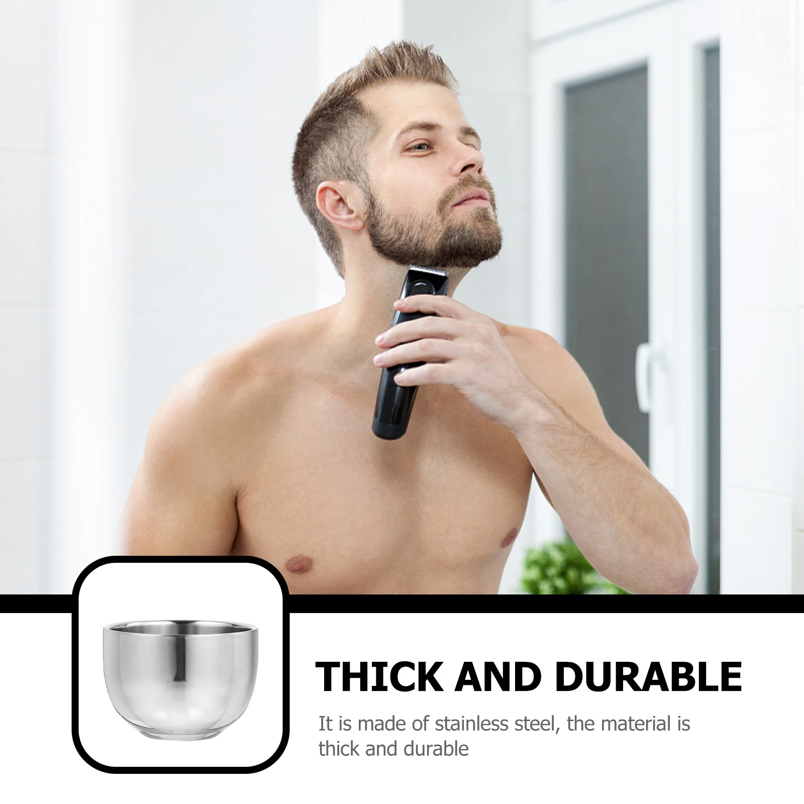

2Pcs Shaving Bowl for Men Stainless Steel Soap Foaming Bowl Compact Sturdy Travel Size Rust Resistant Smooth Finish Comfortable