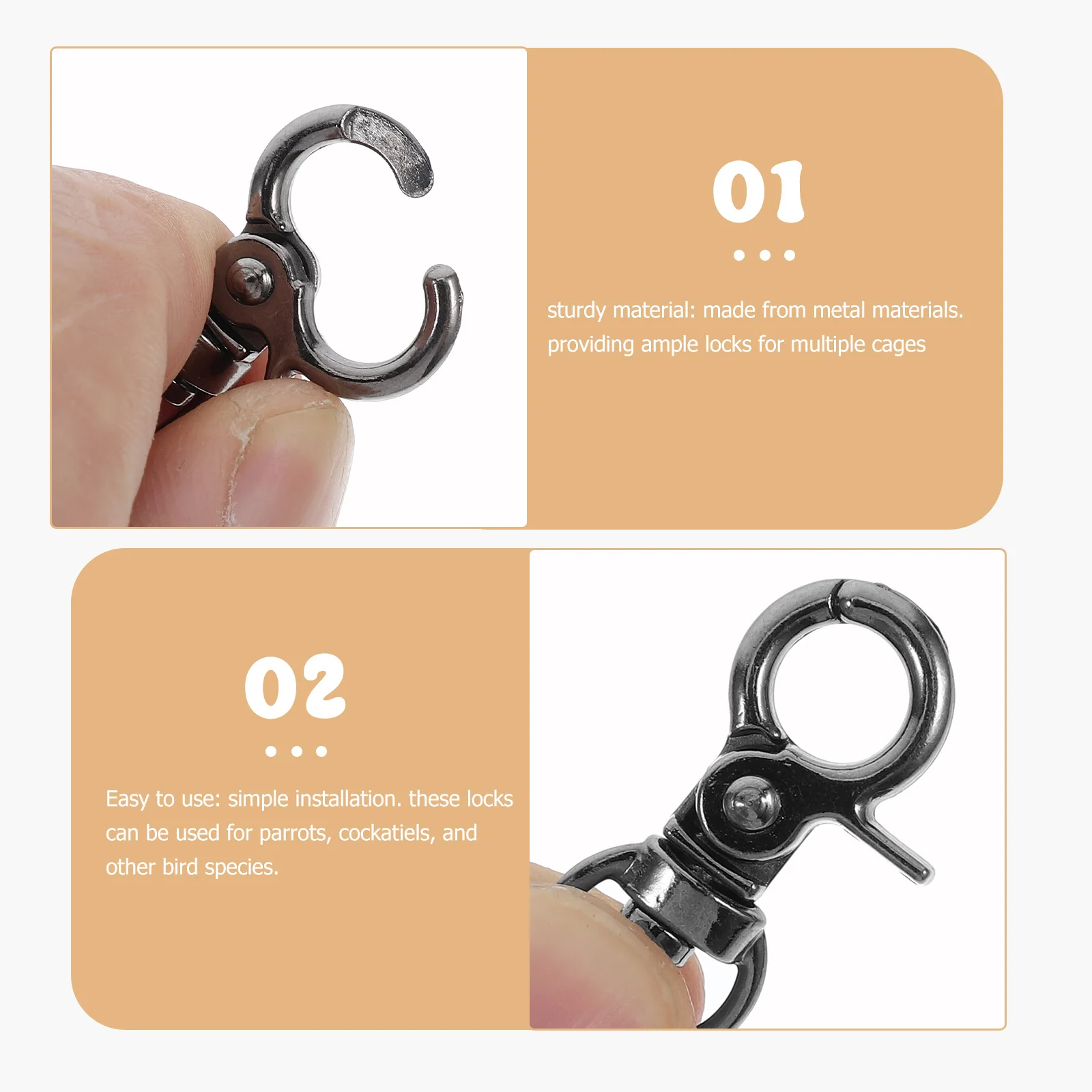 

5pcs 5 Pieces Birdcage Lock Buckles Anti-escape Door Locks Accessories Accessory for Pet