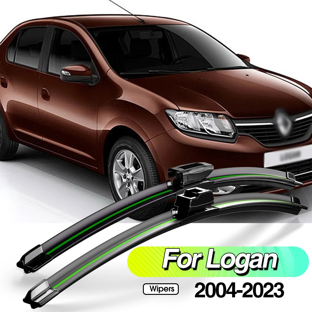 

For Renault Logan 1 2 2004-2023 2pcs Front Windshield Wiper Blades Windscreen Window Accessories 2005 2009 2014 2017 2019 2021