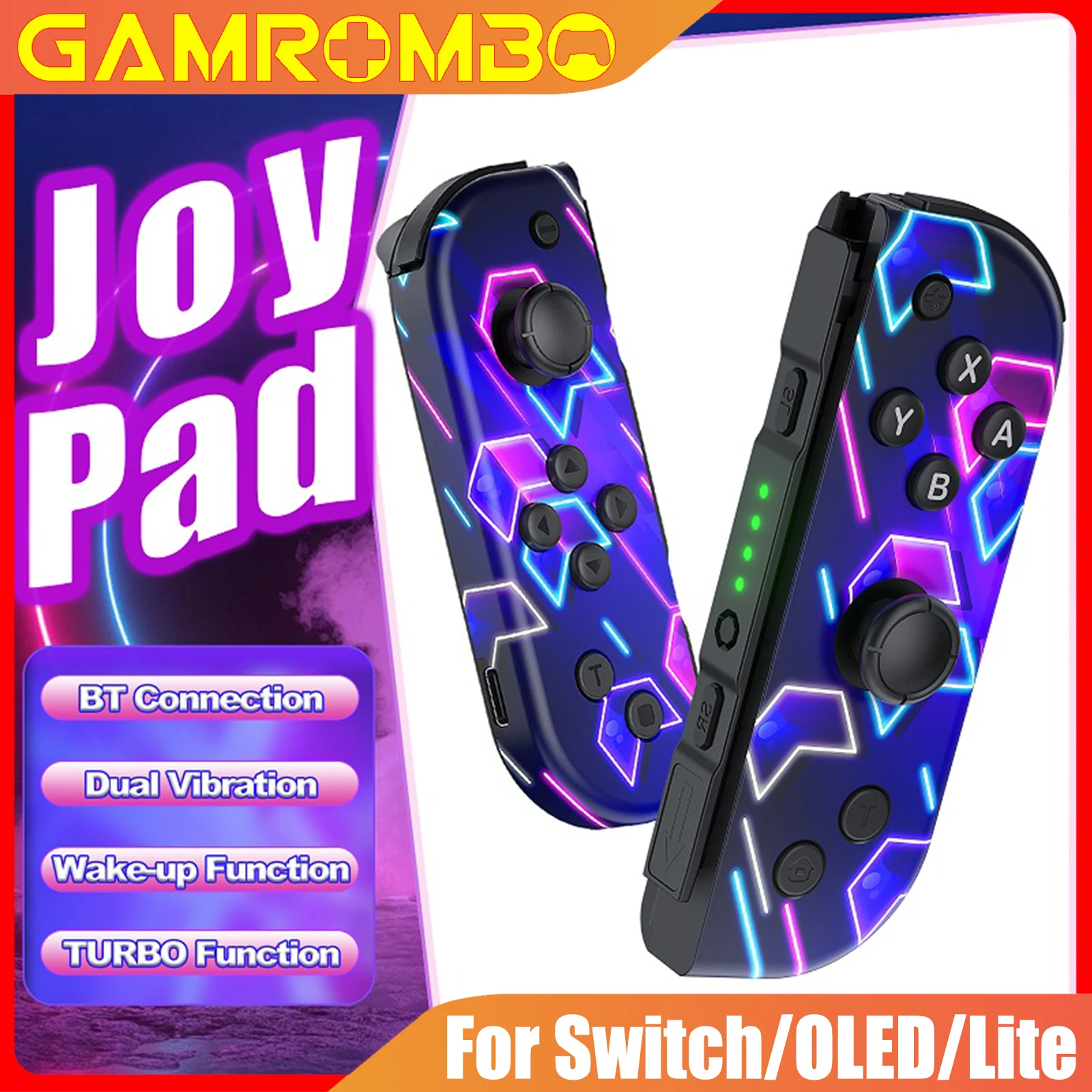 

Game Joypad For NS Switch/Oled/Lite/PC/IOS/Android Wireless Controller 6-Axis Gyro Sensor Gamepad Turbo Dual Vibration Joystick
